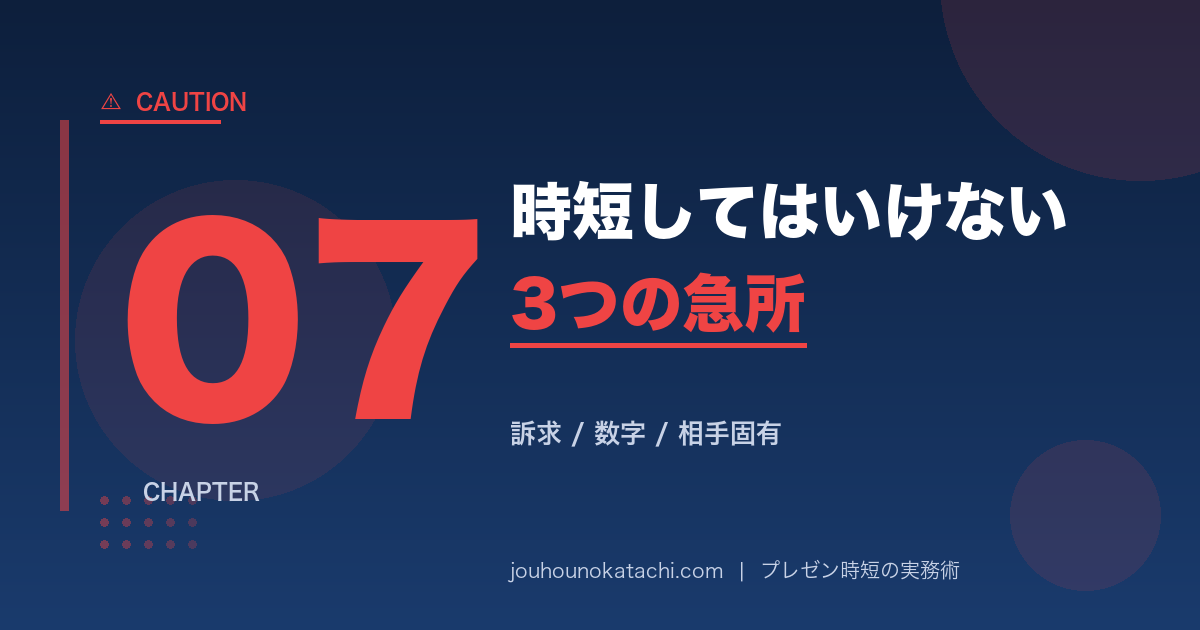 時短NGの3急所｜プレゼン時短の限界線
