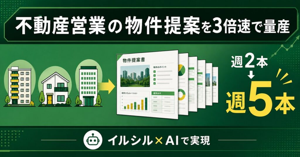 イルシル×不動産営業｜物件提案資料を週2本→週5本量産する完全ガイド アイキャッチ