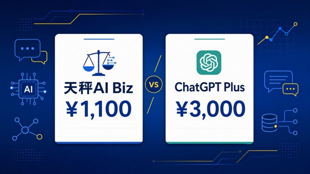 天秤AI Biz vs ChatGPT Plus 月額1100円と3000円の比較